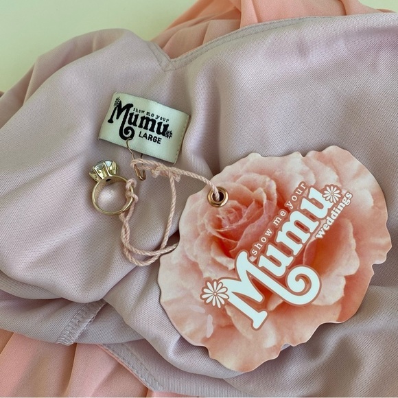 NWT Show Me Your MuMu Kendall Maxi Dress, Frosty Pink Crisp size L - Picture 13 of 13